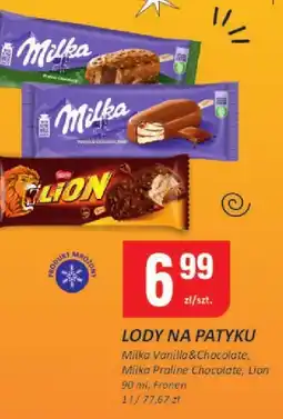 Chorten Lody na patyku Milka Vanilla&Chocolate, Milka Praline Chocolate, Lion oferta