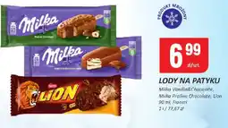 Chorten Lody na patyku Milka (vanilla chocolate, praline chocolate, Lion) oferta