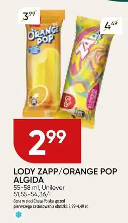 Chata Polska Lody Zapp/Orange Pop Algida Unilever oferta