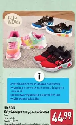 ALDI Buty z migającą podeszwą 23-29 Lily & Dan oferta