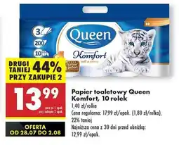 Biedronka Papier toaletowy Queen Komfort 10 rolek oferta