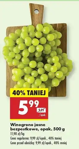 Biedronka Winogrono jasne bezpestkowe, opak. 500 g oferta