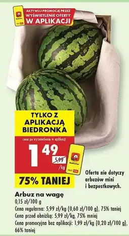 Biedronka Arbuz na wagę oferta