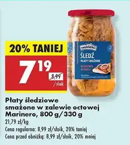 Biedronka Płaty śledziowe smażone w zalewie octowej Marinero, 800 g/330 g oferta