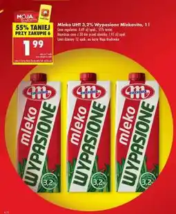 Biedronka MLEKO UHT 3,2 WYPASIONE MLEKOVITA 1 L oferta
