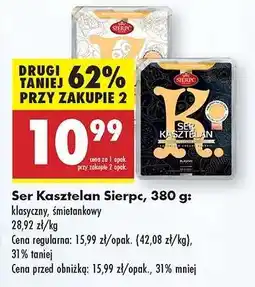 Biedronka Ser Kasztelan Sierpc, 380 g oferta