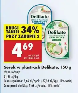 Biedronka Serek w plastrach Delikate, 150 g oferta