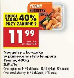 Biedronka Nuggetsy z kurczaka w panierce w stylu tempura Yeemy, 400 g oferta