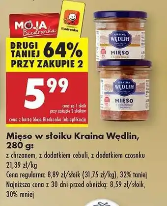 Biedronka Mięso w słoiku Kraina Wędlin, 280 g oferta