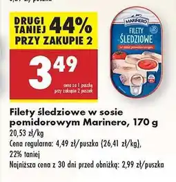 Biedronka Filety śledziowe w sosie pomidorowym Marinero, 170 g oferta