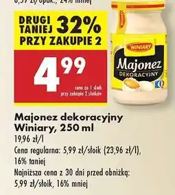 Biedronka Majonez dekoracyjny Winiary, 250 ml oferta