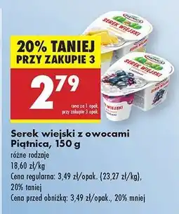 Biedronka Serek wiejski z owocami Piątnica, 150 g oferta
