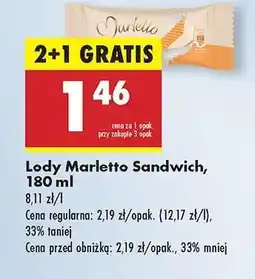 Biedronka Lody Marletto Sandwich, 180 ml oferta