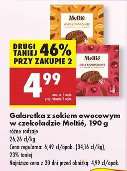 Biedronka Galaretka z sokiem owocowym w czekoladzie Meltié, 190 g oferta