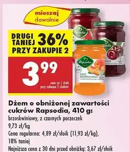 Biedronka Dżem o obniżonej zawartości cukrów Rapsodia 410 g oferta