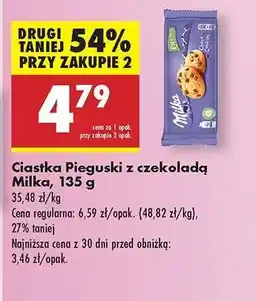 Biedronka Ciastka Pieguski z czekoladą Milka, 135 g oferta