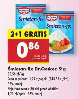 Biedronka Śmietan-fix Dr.Oetker, 9 g oferta
