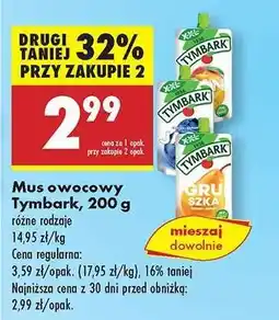Biedronka Mus owocowy Tymbark, 200 g oferta