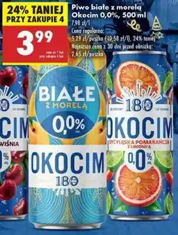 Biedronka Piwo białe z morelą Okocim 0,0%, 500 ml oferta