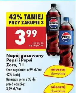 Biedronka Napój gazowany Pepsi i Pepsi Zero, 1 l oferta