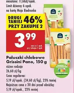 Biedronka Paluszki chlebowe Grissini Pano, 150 g oferta