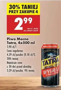 Biedronka Piwo Mocne Tatra, 4x500 ml oferta