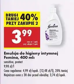 Biedronka Emulsja do higieny intymnej Femina, 400 ml oferta