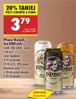 Biedronka Piwo Kozel 6x500 ml oferta