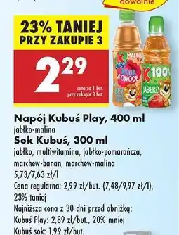 Biedronka Napój Kubuś Play, 400 ml oferta