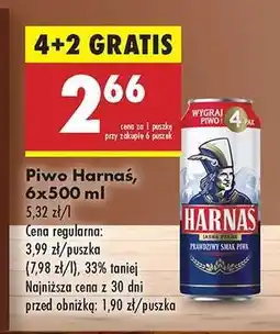 Biedronka Piwo Harnas 6x500 ml oferta