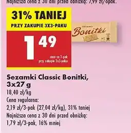 Biedronka Sezamki Classic Bonitki 3x27 g oferta