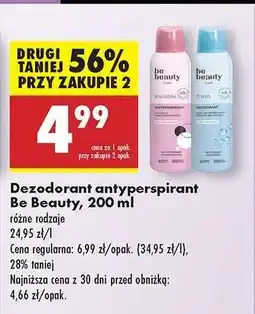 Biedronka Dezodorant antyperspirant Be Beauty, 200 ml oferta