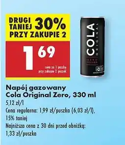Biedronka Napój gazowany Cola Original Zero, 330 ml oferta