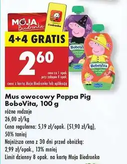 Biedronka Mus owocowy Peppa Pig Bobovita, 100 g oferta