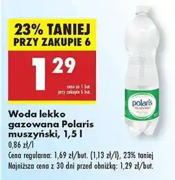 Biedronka Woda lekko gazowana Polaris muszyński, 1,5 l oferta