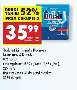 Biedronka Tabletki Finish Power Lemon, 50 szt oferta