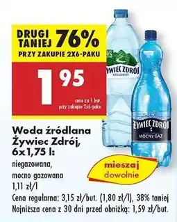 Biedronka Woda źródlana Żywiec Zdrój 6x1,75 l oferta
