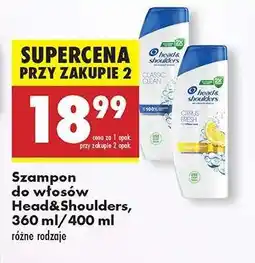 Biedronka Szampon do włosów Head Shoulders 360 ml 400 ml oferta