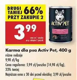 Biedronka Karma dla psa Activ Pet, 400 g oferta