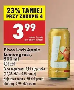 Biedronka Piwo Lech apple lemongrass, 500 ml oferta
