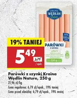 Biedronka Parówki z szynki Kraina Wedlin Nature 250 g oferta
