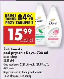 Biedronka Żel damski pod prysznic Dove, 720 ml oferta