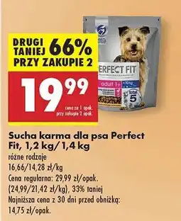 Biedronka Sucha karma dla psa Perfect Fit 1,2 kg 1,4 / kg oferta