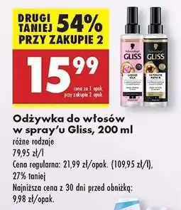 Biedronka Odżywka do włosów w spray'u Gliss, 200 ml oferta
