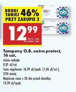 Biedronka Tampony O.B. extra protect, 16 szt oferta