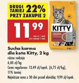 Biedronka Sucha karma dla kota Kitty, 2 kg oferta