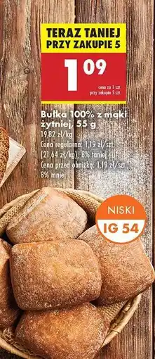Biedronka Bułka 100 % z mąki żytniej 55 g oferta