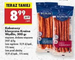 Biedronka Kabanosy klasyczne Kraina Wędlin, 300 g oferta