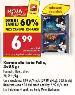 Biedronka Karma dla kota Felix, 4x85 g oferta