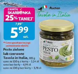 Auchan Sos pesto zielone lub czerwone Tavola in Italia oferta